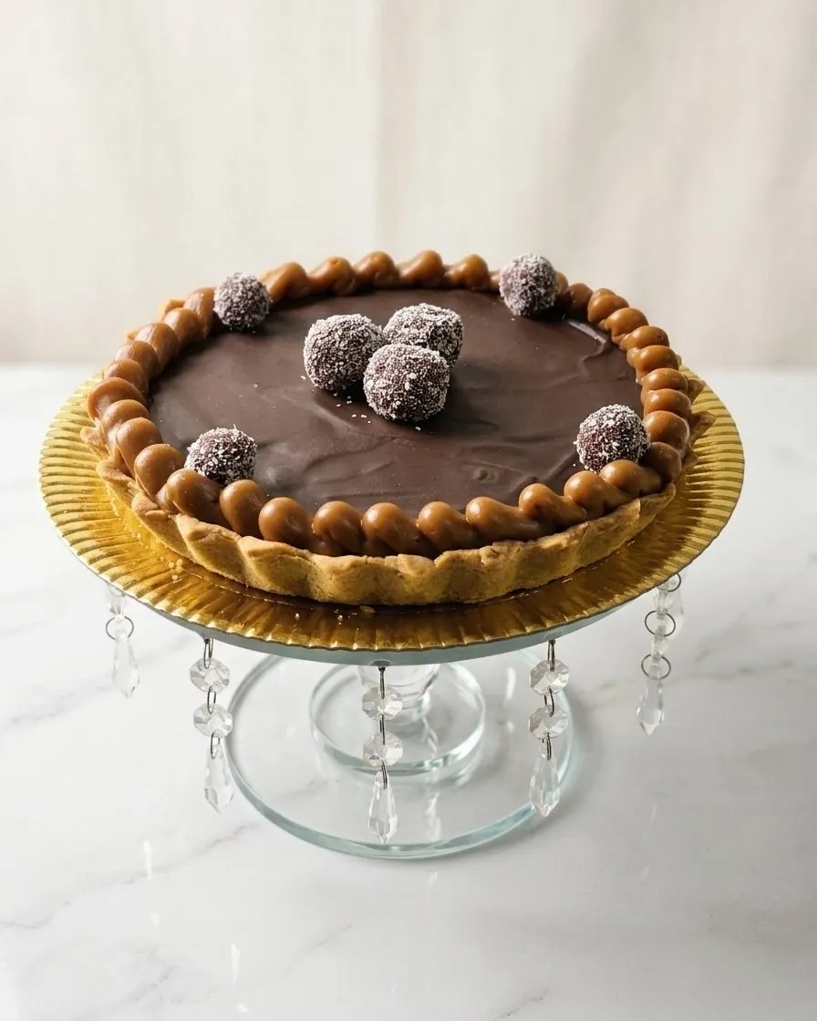 Tarta Tofi de Practitortas en Villa Carlos Paz, con ganache de chocolate, dulce de leche y trufas de coco