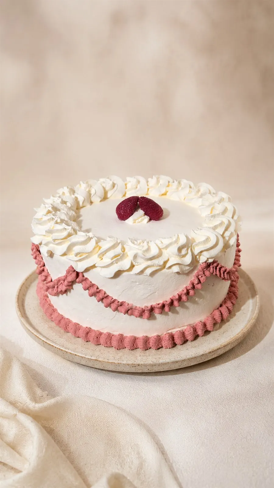 Torta Tentación de Frutilla entera de Practitortas en Villa Carlos Paz, cubierta con crema